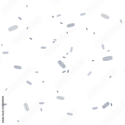 Abstract repeat pattern with circular coil shapes organized in distinct clusters