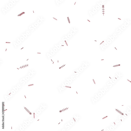 Minimalist pattern featuring stylized botanical elements in reddish brown shades