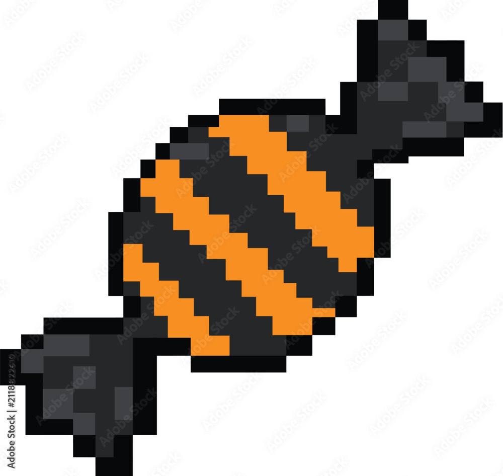 Fototapeta premium Halloween Pixel Art Icons Set Collection with Retro 8 Bit Game Style