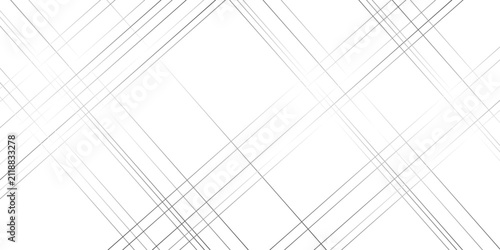 Cuadro en lienzo Abstract slash thin diagonal fabric parallel stripe black and white transparent line background