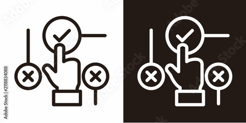 Decision Making  Icon  Set White Style Collection  
