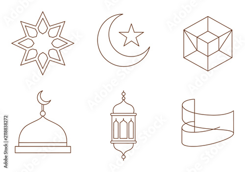 Conjunto de líneas religiosas y culturales islámicas