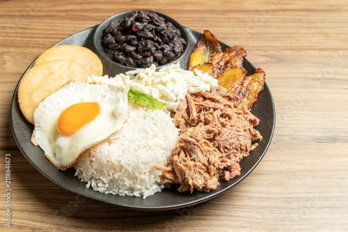 Pabellon criollo venezuelan national dish serving traditional food