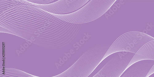 Purple abstract flowing wave lines vector background, modern smooth curves minimal technology design