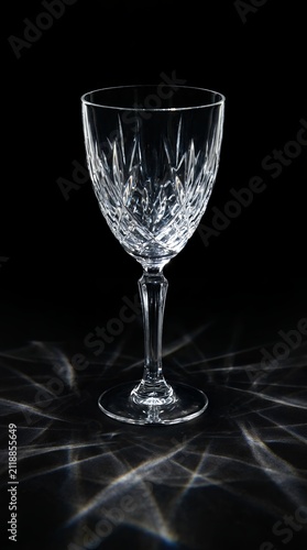 Elegant crystal glass reflection luxury still life high detail shot