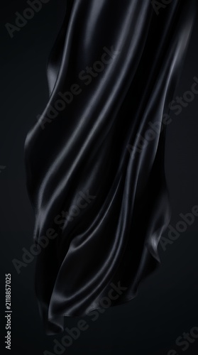 Luxurious dark satin fabric flowing drapery texture and smooth silk textile background for elegant cinematic visuals high quality luxury material