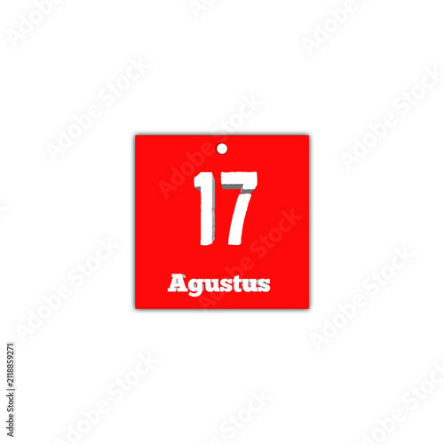 Illustration of August 17th with red and white nuances 