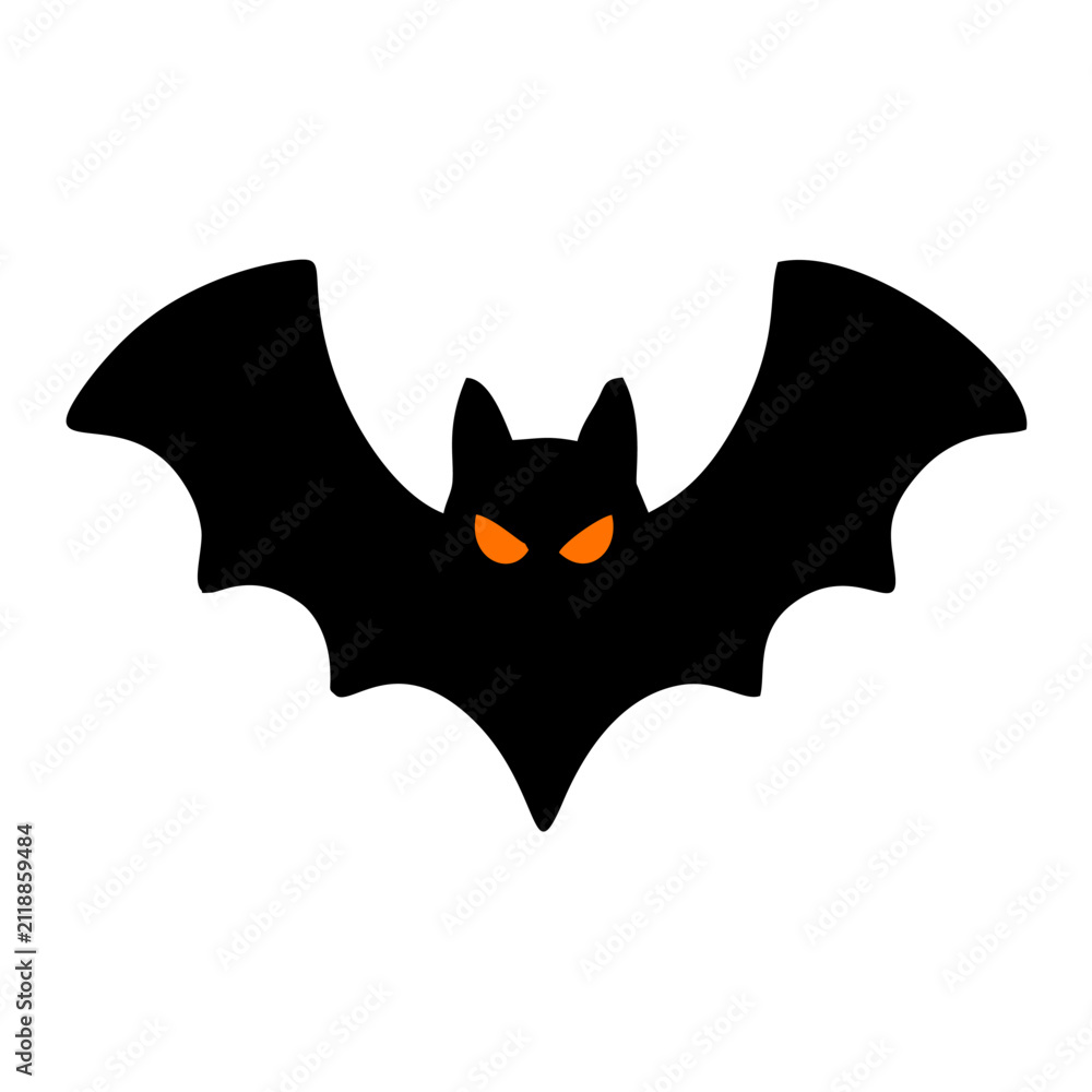 Fototapeta premium Halloween Bat Flat Vector Icon