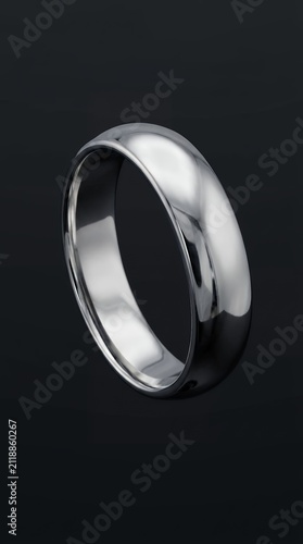 Solid Silver Minimalist Ring Modern Mens Jewelry Band Fashion Accessory Metal Circle Accessory