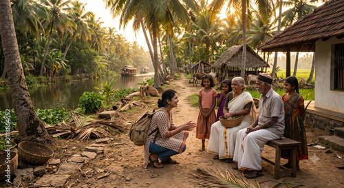 Authentic responsible tourism experience in a traditional Kerala village showcasing local culture, community life and sustainable travel