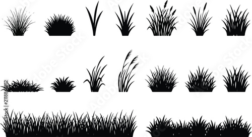 Plakat grass silhouettes set