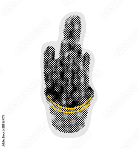 Halftone Illustration Of Hand Holding Lightbulb