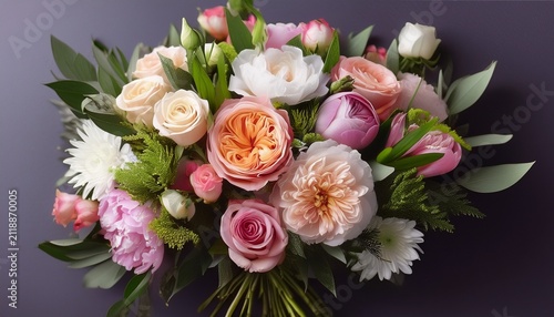 beautiful bouquet of mixed flowers featuring roses peonies and vibrant greenery perfect for weddings events or gifts