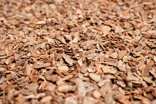 Pine bark fraction 6-9 mm substrate soil for plant cultivation, featuring a textured surface with various shades of brown and natural organic material