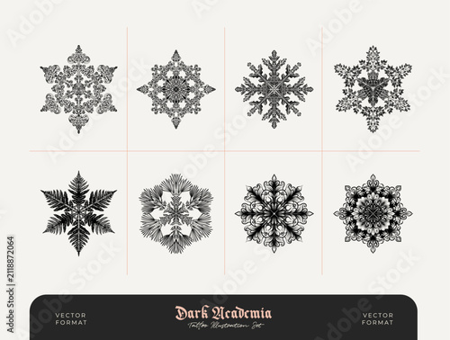 Vintage Decorative Snowflake Collection | Victorian Christmas Engraving Set