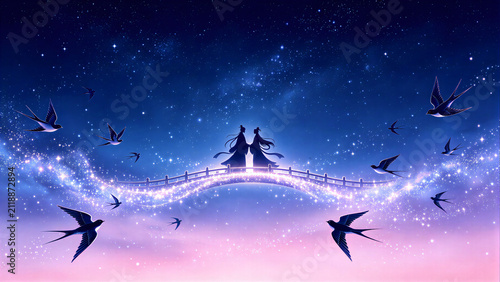 Designing Illustration Elements for the Chinese Traditional Valentine's Day - Qixi Festival