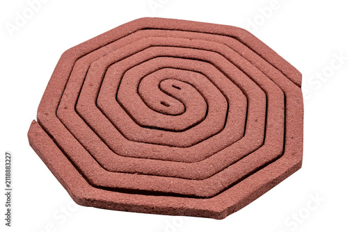 Obraz na płótnie Red mosquito repellent coil, a spiral-shaped incense disk made of pressed powder