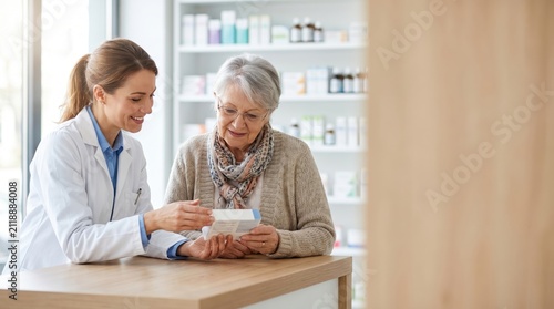 Pharmacist assists senior citizen on Senior Citizen Day