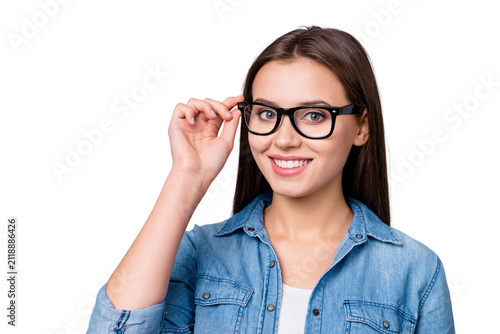Фотография Close-up portrait of her she nice attractive lovely charming winsome cheerful ch