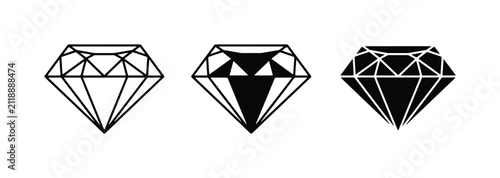 Foto Diamond Icons Set, Gemstone Graphics, Luxury Jewel Symbols, Precious Stone Shape