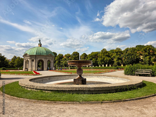 Dianatempel and fountain in Hofgarten park in Munich, Germany