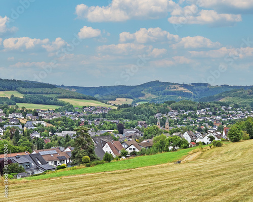 view on the village of Hilchenbach in Northrhine-Westfalia, Germany