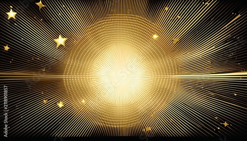 golden starburst explosion halftone effect isolated on black and white backgrounds