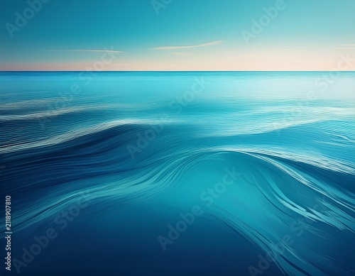 the image is of a calm body of water with a blue color