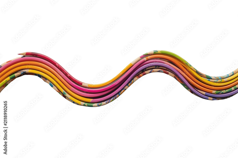 Obraz premium Wavy rainbow ribbon line