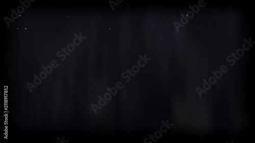 A dark background with subtle vertical light leaks and small stars for a looping video effect
