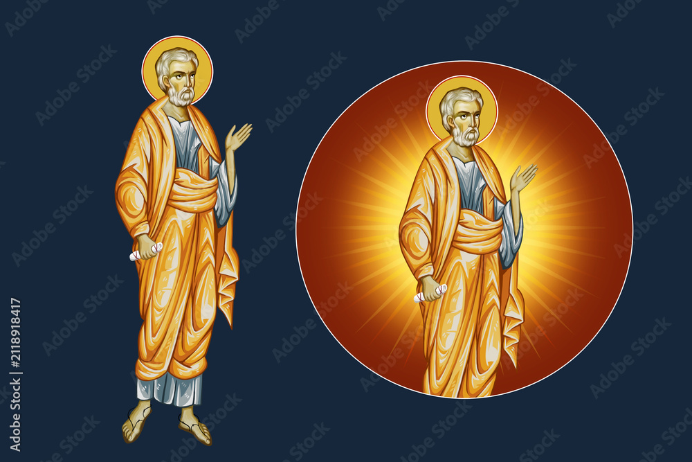 Obraz premium Saint Peter. Illustration - fresco set in Byzantine style
