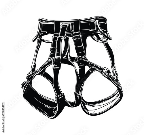 Harness vector illustration of a climbing safety gear