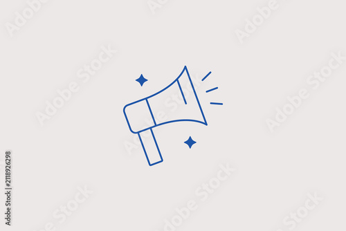 Megaphone line icon for marketing. Vector illustration for sales promotion, commercial advertising, announcement, store campaign.