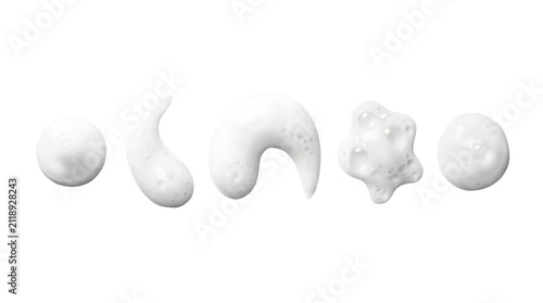 Obraz na płótnie Minimal white cosmetic cream texture swatches on clean background, skincare prod