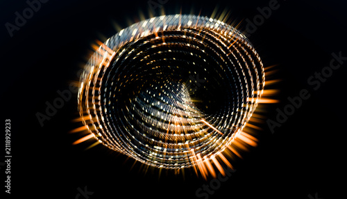 Abstract digital 3d illustration of a glowing spiral shape
