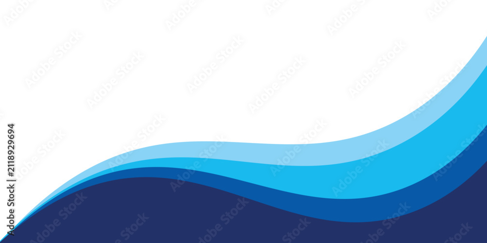 Naklejka premium Vector-layered blue water wave banner template. Presentation template. EPS10