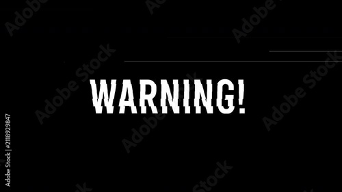 Glitchy white digital warning exclamation point on black background suits cybersecurity or techthemed designs. Ideal for website alerts or presentations.
