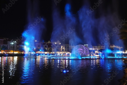  A beautiful fountain show in the city of Grand World.