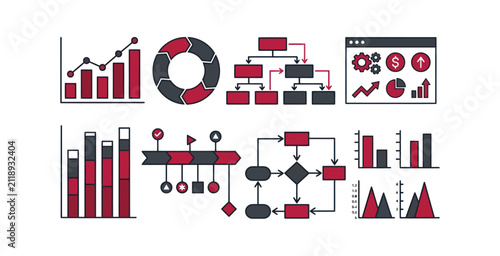 Data Visualization Infographic Elements Vector Set