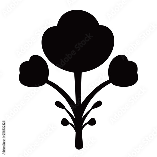 flower vector silhouette , clip art, and symbol. Shilhouette of flower concept and simple design	
