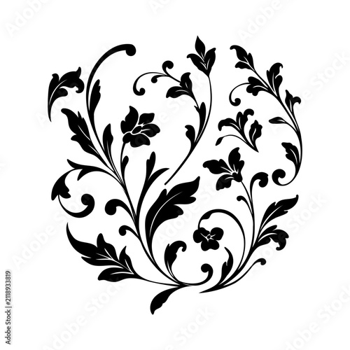 Elegant botanical ornamental compositions with vintage floral flourishes, hummingbird, bee, butterfly, dragonfly, and ladybug. Black vector ornaments isolated on white background
