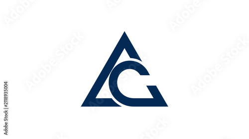 Abstract geometric triangle letter A blue logo.