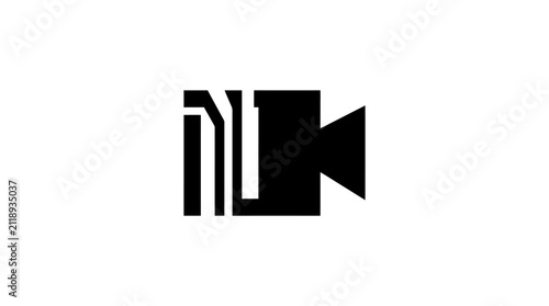 Abstract film reel logo icon.