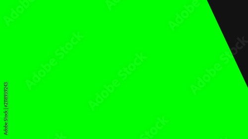 Abstract composition featuring a bold diagonal split of green and black colors