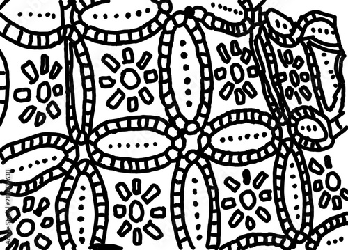 Hand Drawn Black and White Doodle Background