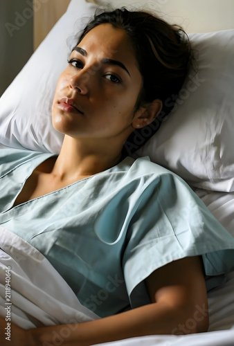 Young woman patient in hosp...