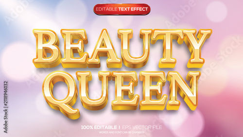 3d text effect beauty queen theme