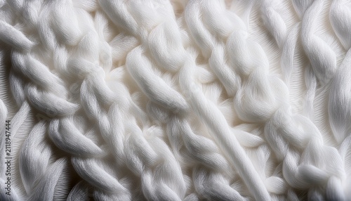 Surface Of Threads Of White Viscose Macro
