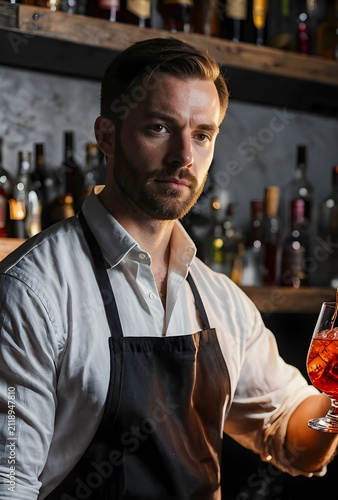 Professional bartender in a...