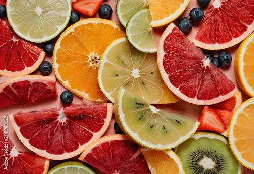 Assortment of fresh citrus ...